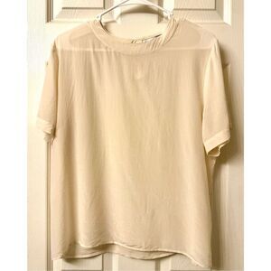 Vintage 1980’s Anna and Frank 100% Silk Cream Women’s Boxy Blouse Size Large